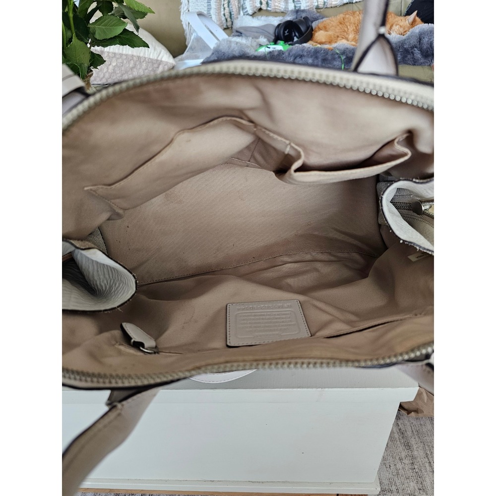 Coach Bleecker Preston Satchel Large Cream Zipper Satchel Crossbody Bag - Picture 11 of 16